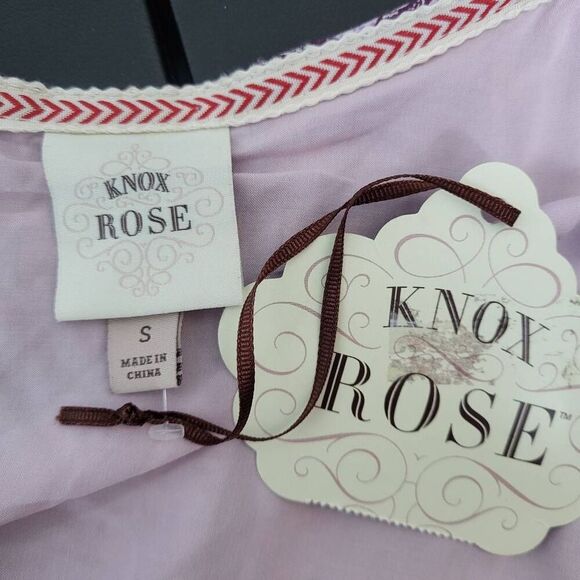 Knox Rose Womens Tiered Midi Dress Size Small Purple Floral Cottagecore Boho NWT - Picture 5 of 8